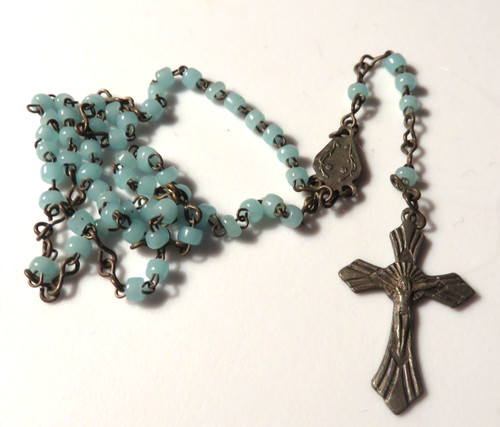 Old small rosary blue - small,