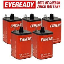 Eveready PJ996 4R25 6 Volts Lantern Clock, Radio Carbon Zinco Battery EXP: 2027