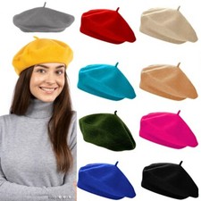 Wool Beret Hat Autumn Hats French Beret Cute Ladies Fashion Warm Hat UK Lot
