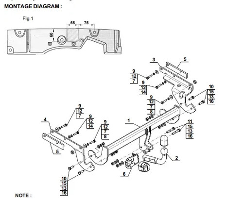 Swan neck tow bar for - tow,