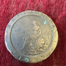 Rare 1797 George III Cartwheel Twopence in used  Uncleaned  condition