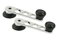 Window Winder Handles Chrome w Black Knob Pair VW Beetle Karmann Ghia Type 3