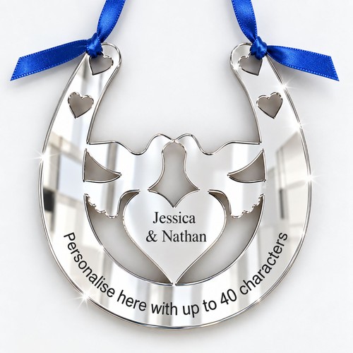 Personalised silver mirror - silver,