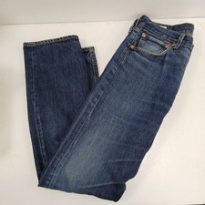 Levis 501 Jeans Mens W32 L32 Blue Faded Denim Cotton Button Fly RMF30-RP