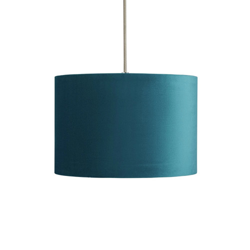 Blue velvet lampshade - velvet,