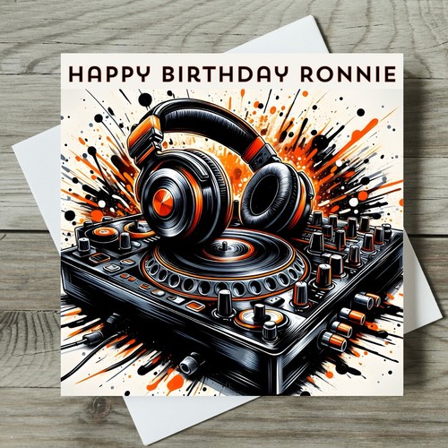 Personalised birthday card - card, dj