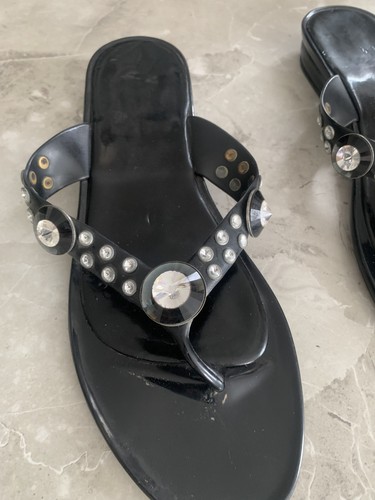 Black crystal jelly - flip, flops