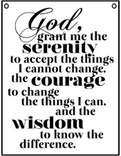 AA Serenity Prayer - Inspirational Recovery Poem- Metal Sign For Indoor/Outdoor 
