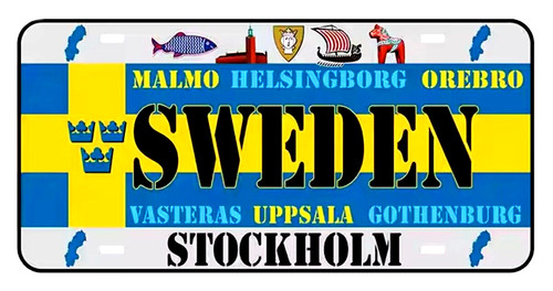 Sweden license plate - sweden, flag