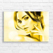 Vibrant Beauty Stunning Makeup Yellow Canvas Print Large Picture Wall Art