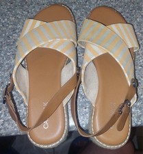 Catwalk Ladies Striped Platform Espadrille Sandals Size 5
