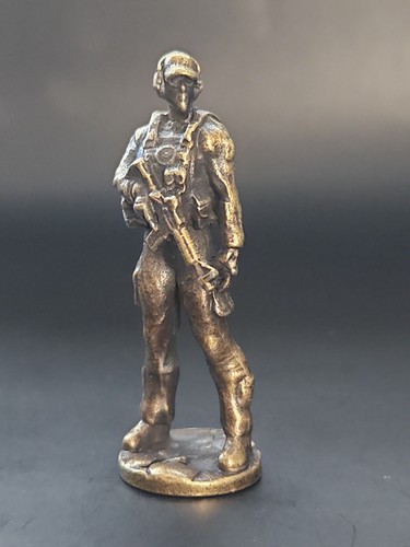 Solid brass police - brass, miniature