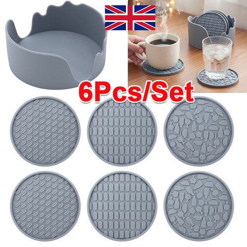 Silicone coasters round - 6x,