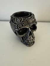 Halloween Gothic Skeleton Skull Ornament Tea Light Holder Decor Tk Maxx