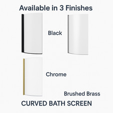 P Shape Bath Screen 550 Radius