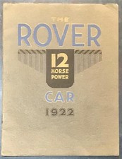 ROVER 12 HP Car Sales Brochure
