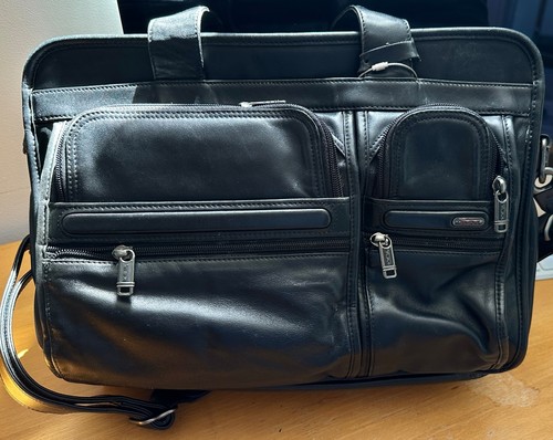 Tumi leather laptop briefcase - tumi,