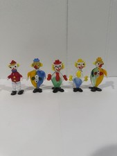 Glass Clowns- Set Of 5. Height