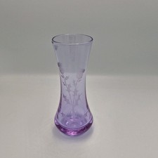 Caithness Violet Etched Thistle Design Vase 18cm