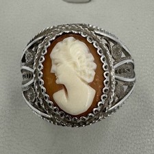 vintage 800 silver cameo ring