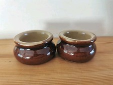 Pair Vintage Stoneware Butter