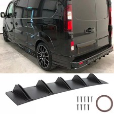 For Vauxhall Opel Vivaro Gloss Rear Bumper Spoiler Diffuser Splitter 5-Fins Lip