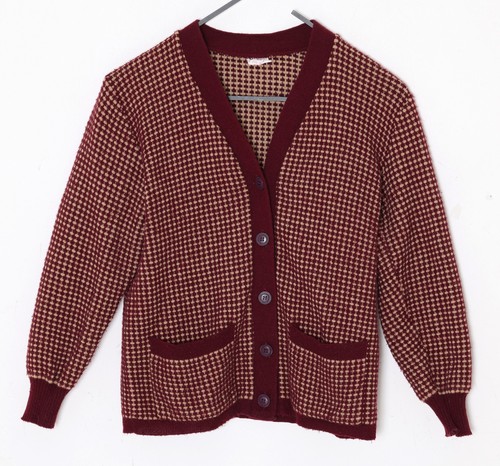 1960s birdseye wool - 1960s,, cardigan