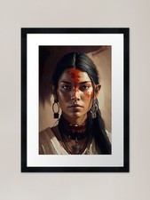 Native american woman Framed