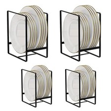 TUAKIMCE 4 Pack Plate Storage Rack, Plate Holders Organizers, Vertical Plate Dis