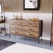 SALE 6 Drawer Chest Storage Furniture Bedroom Dark Wood