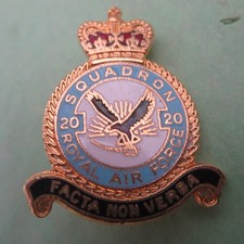 No 20 Squadron Royal  Air Force British RAF/Military Lapel Badge/Brooch