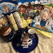 Vintage Tetley Tea bundle Cozy cookie jar toast holder pot tins tray mug towels