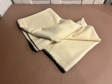 Worsted wool cream throw - , /