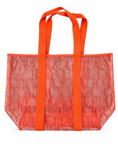 Coral mesh beach tote bag - vs,