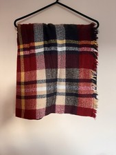 Zara Tartan Style Blanket Red Scarf