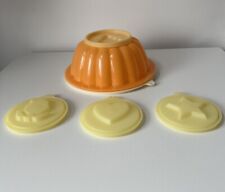 TUPPERWARE Orange Jelly Mould & 4 Changeable Moulds & Lid Diameter 20cm