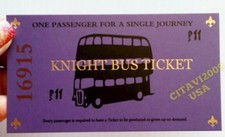 HARRY POTTER KNIGHT BUS TICKET