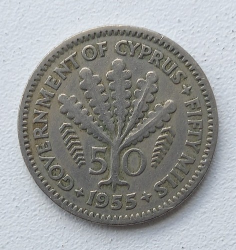 1955 cyprus mils coin - cyprus,