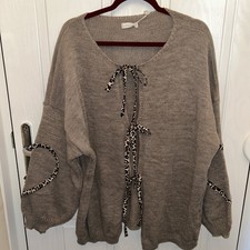 Leopard Print Tie Cardigan 
