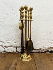 A 20th Century Antique Brass Fireside Companion Set