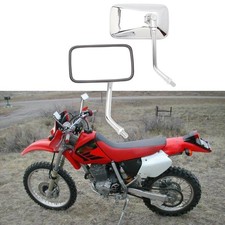 Pair Rectangle Moto Rearview Mirrors For Honda XR650L XR600R XR250R XR150 XR125