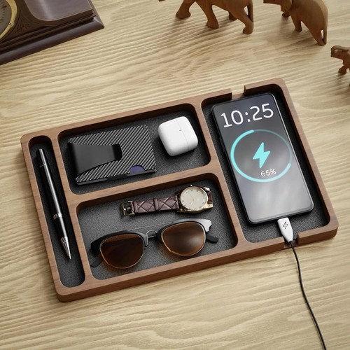 Wooden valet tray desk - tray,