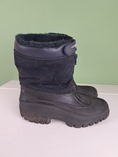 COTTON TRADERS Navy Leather/Suede Snow Boots Size 6