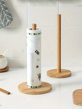 Wooden Roll Paper Towel Holder Tissue Paper Kitchen Storage Rack 1 PC