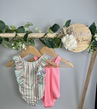 George Baby Girls Preloved Set Of 2 Bathers Swimming Costumes 3-6 Months BNWOT