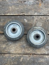 2x Solid 869 Metal / Rubber Heavy-Duty Wheels 6" -  Trolleys, Carts, Sack trucks