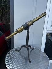 Antique Unmarked 19th C. Telescope/ Spectroscope On Tripod Stand - Brass Optical