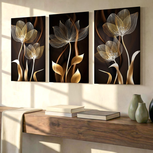 Pieces elegant floral gold - 3,