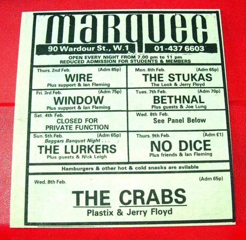 The lurkers crabs - the, lurkers/crabs/wire/bethnal