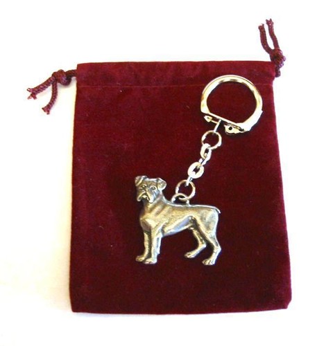 Boxer dog pewter keyring - boxer,